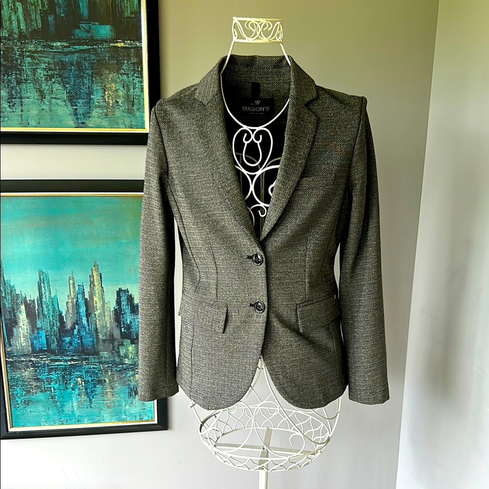 Mason’s Forte Dei Marmi Helena Black/White/Gold Blazer Sz 42 (6)